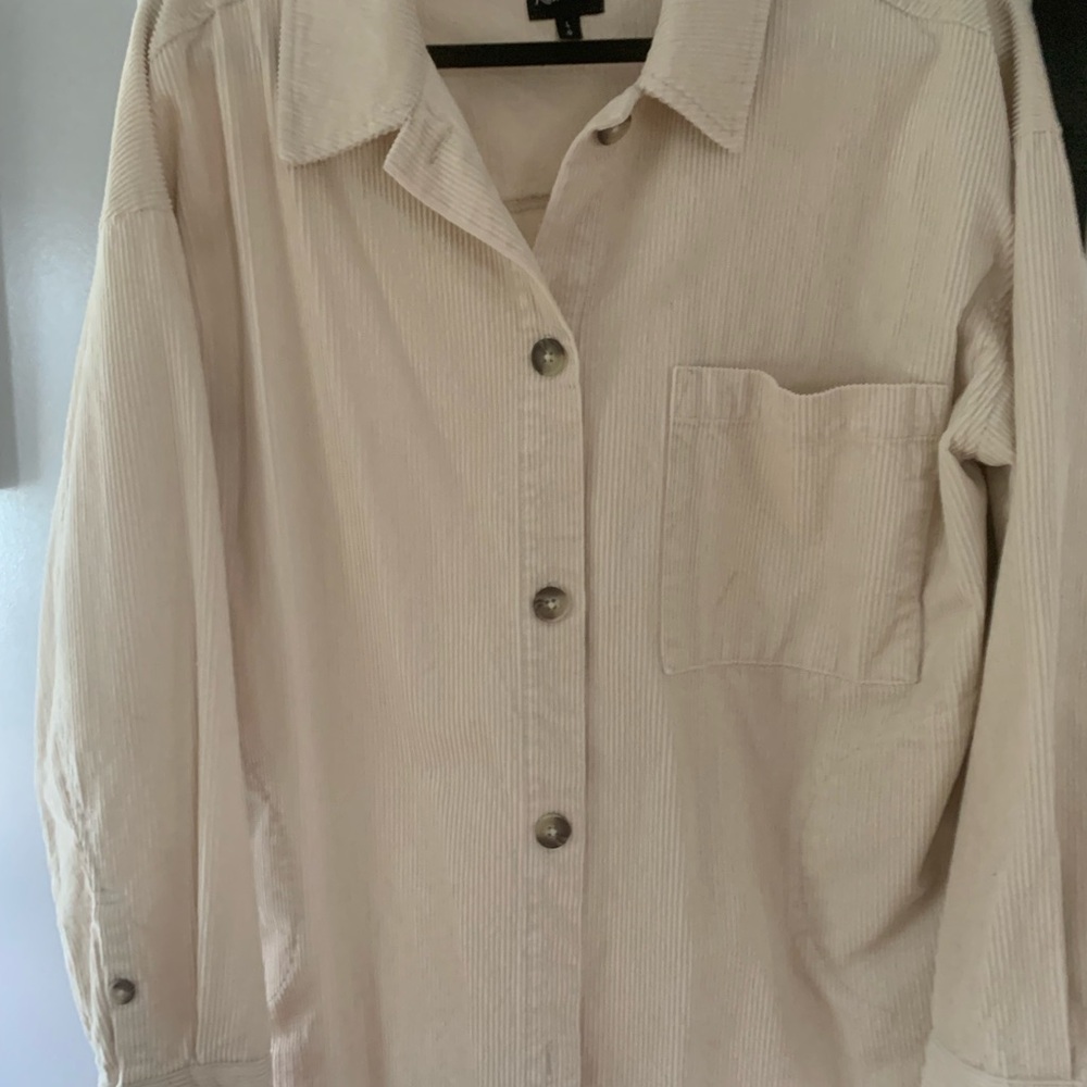 Reitmans Corderoy overshirt like new cream size large